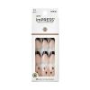 KISS imPRESS 'For the Night' Press-On Nails, Black Tip, Medium Length, Coffin Shape, 33 Ct.