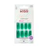 KISS Gel Fantasy Long Square Solid Color Glue-On Jelly Nails, Neon Green, 28 pieces