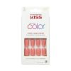 KISS Salon Color Short Square Fake Nails, Glossy Solid Pink, 'Guilty', 28 Ct.