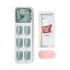 KISS imPRESS Color Long-Lasting Short Square Press-On Nails, Solid Green, 30 Pieces