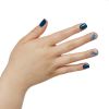 KISS imPRESS 'Let it Flow' Press-On Nails, Blue & White, Short Length, Square Shape, 33 Ct.