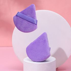 Puff Suede Dry Powder Puff Fan Loose Powder Puff Makeup Sponge (Option: Opp2-Purple)