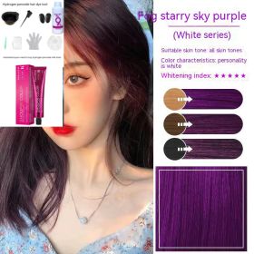 Ammonia-free Hair Color Paste Monochrome Paste Cover White Hair Multi-segment Color One-step Black Tea Gray Blue Black Hair Dye (Option: 066Purple-With tools)