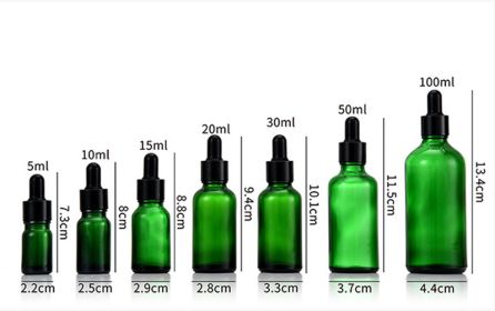 Glass Fine Oil Bottle Avoid Light Glue Head Dropper Bottle Essence Stock Bottling Cosmetics (Option: Green-30ml)