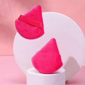 Puff Suede Dry Powder Puff Fan Loose Powder Puff Makeup Sponge (Option: Opp2-Rose red)