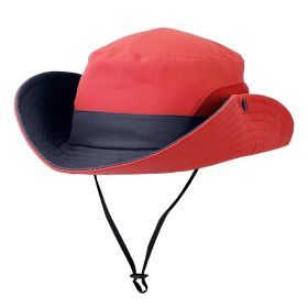 Women Summer Sun Bucket Hats Foldable UV Protection Cotton Cap (Color: Dark Red)